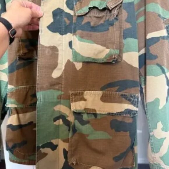 US Army Combat Woodland Camouflage Field Jacket Coat vintage medium regular - Picture 5 of 6